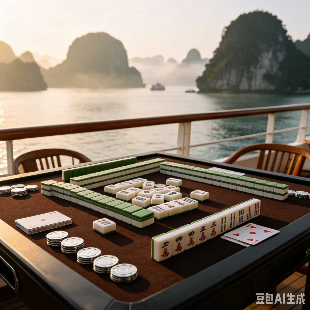 vintage text mahjong set